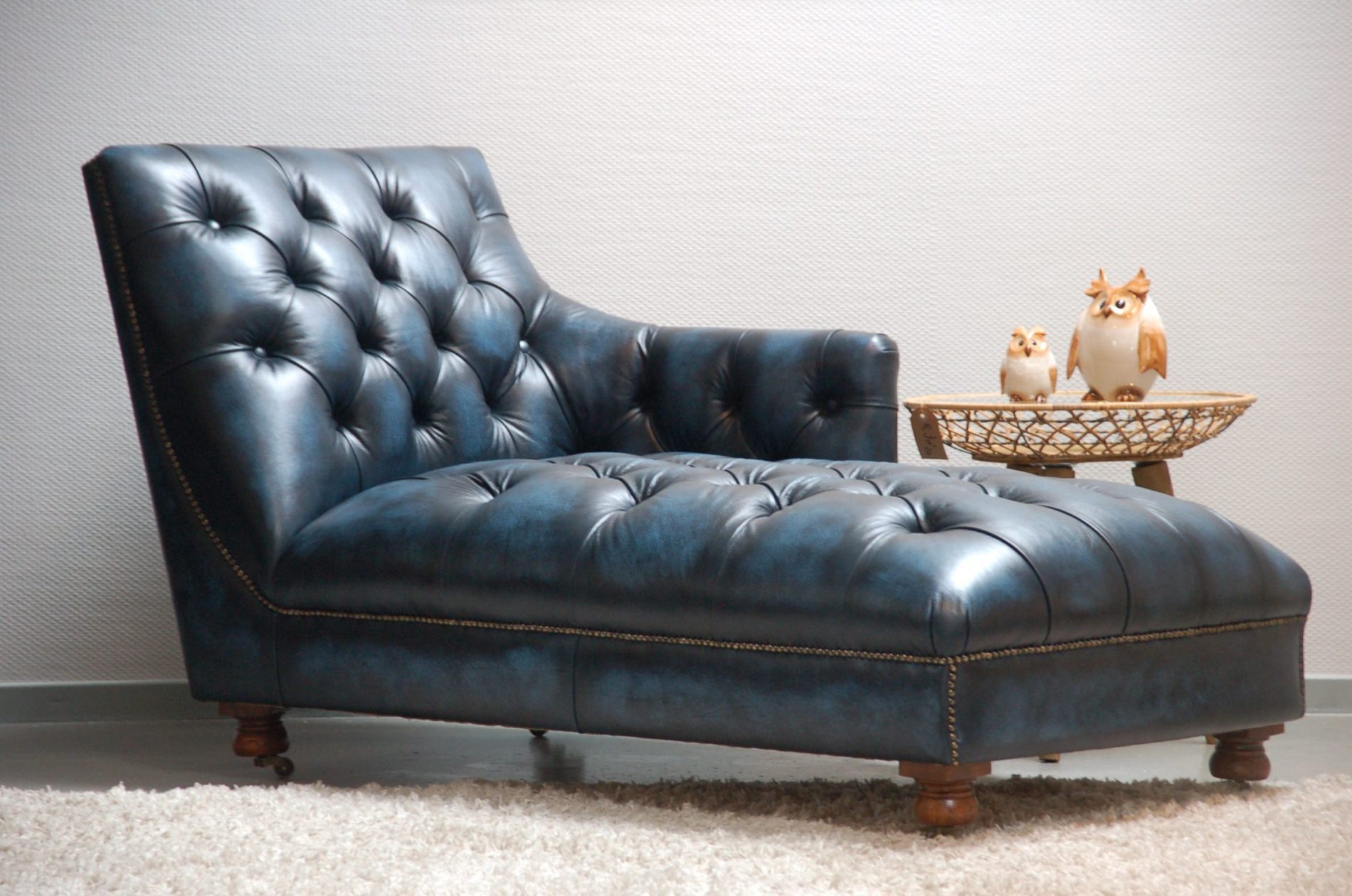 Chesterfield Chaise longue in leder - Chesterfield
