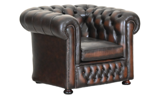 Forse low back chair chesterfield in antique brown