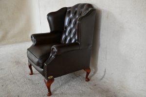 high back chair flatwing occasion in antique brown