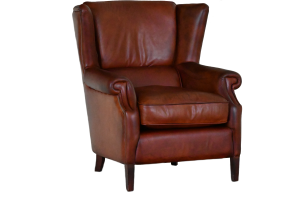 grote robuuste gebruikte oorfauteuil in old cowhide