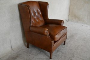 Engelse chesterfield oorfauteuil gebruikt