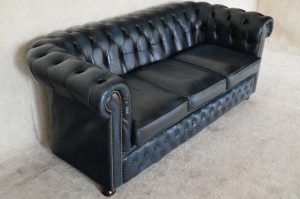 blauwe compacte driezits chesterfield gebruikt