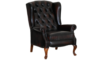 elegante kleine roestbruine chesterfield relaxfauteuil