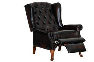 elegante kleine roestbruine chesterfield relaxfauteuil