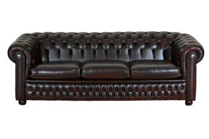 gebruikte 3 zits met 2 zits chesterfield set in warm bruine kleur