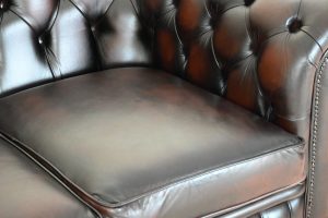 gebruikte 3 zits met 2 zits chesterfield set in warm bruine kleur