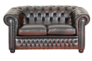 gebruikte 3 zits met 2 zits chesterfield set in warm bruine kleur