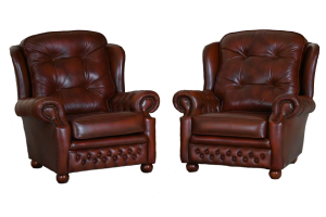 comfortabele hoge chesterfield oorfauteuil gebruikt