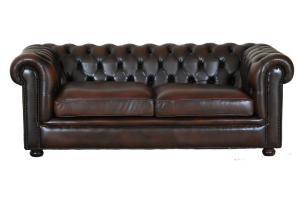 royale twee en een half zits gebruikte chesterfield bank in warm bruin leer