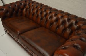 mooi gebruikte chesterfield driezits bank met garantie