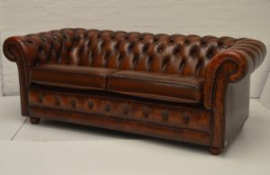 mooi gebruikte chesterfield driezits bank met garantie