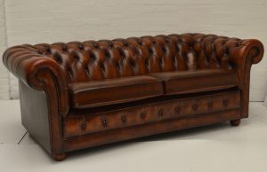 mooi gebruikte chesterfield driezits bank met garantie