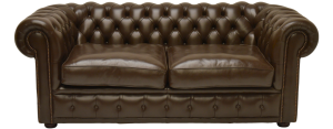 Chocolade bruine gebruikte chesterfield driezits bank