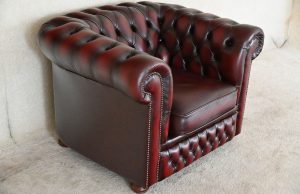 comfortabele zacht zittende gebruikte chesterfield stoel