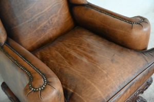 unieke hoge Engelse high back chair gebruikte chesterfield