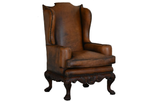 unieke hoge Engelse high back chair gebruikte chesterfield