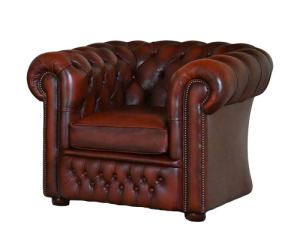 roestbruine gebruikte chesterfield low back chair