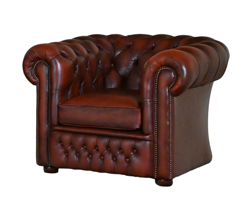 roestbruine gebruikte chesterfield low back chair