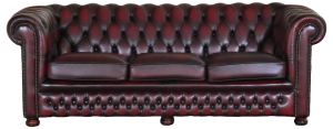 Mooie 3-zits Chesterfield bank #14211 in Antique Burgundy. Gebruikt maar in uitstekende staat. Inclusief occasion garantie