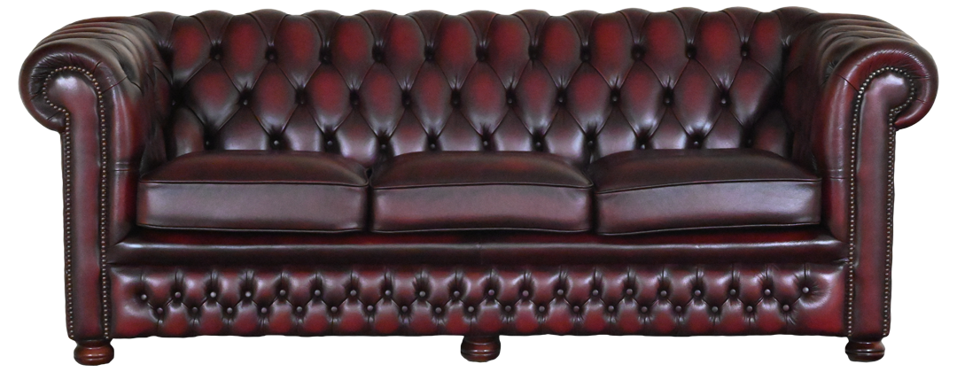 Mooie 3-zits Chesterfield bank #14211 in Antique Burgundy. Gebruikt maar in uitstekende staat. Inclusief occasion garantie