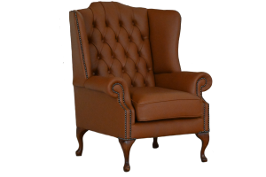 Ontdek de High Class Plain Wingchair Collection actie met tijdloze Chesterfield oorfauteuils in luxe leer in de kleur Elmo Tan