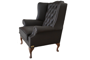 High Class Flat Wingchair Collection actie met tijdloze Chesterfield oorfauteuils in luxe leer in de kleur Shelly Mocca