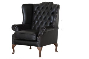 High Class Flat Wingchair Collection actie met tijdloze Chesterfield oorfauteuils in luxe leer in de kleur Vintage rosewood