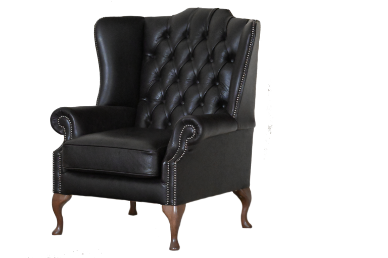 High Class Flat Wingchair Collection actie met tijdloze Chesterfield oorfauteuils in luxe leer in de kleur Vintage rosewood