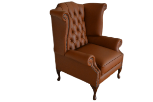 High Class Scroll Wingchair Collection actie met tijdloze Chesterfield oorfauteuils in luxe leer in de kleur Elmo Tan