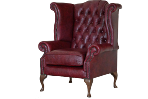 High Class Scroll Wingchair Collection actie met tijdloze Chesterfield oorfauteuils in luxe leer in de kleur Vintage Oxblood