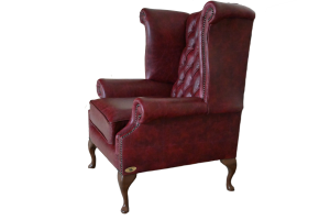 High Class Scroll Wingchair Collection actie met tijdloze Chesterfield oorfauteuils in luxe leer in de kleur Vintage Oxblood