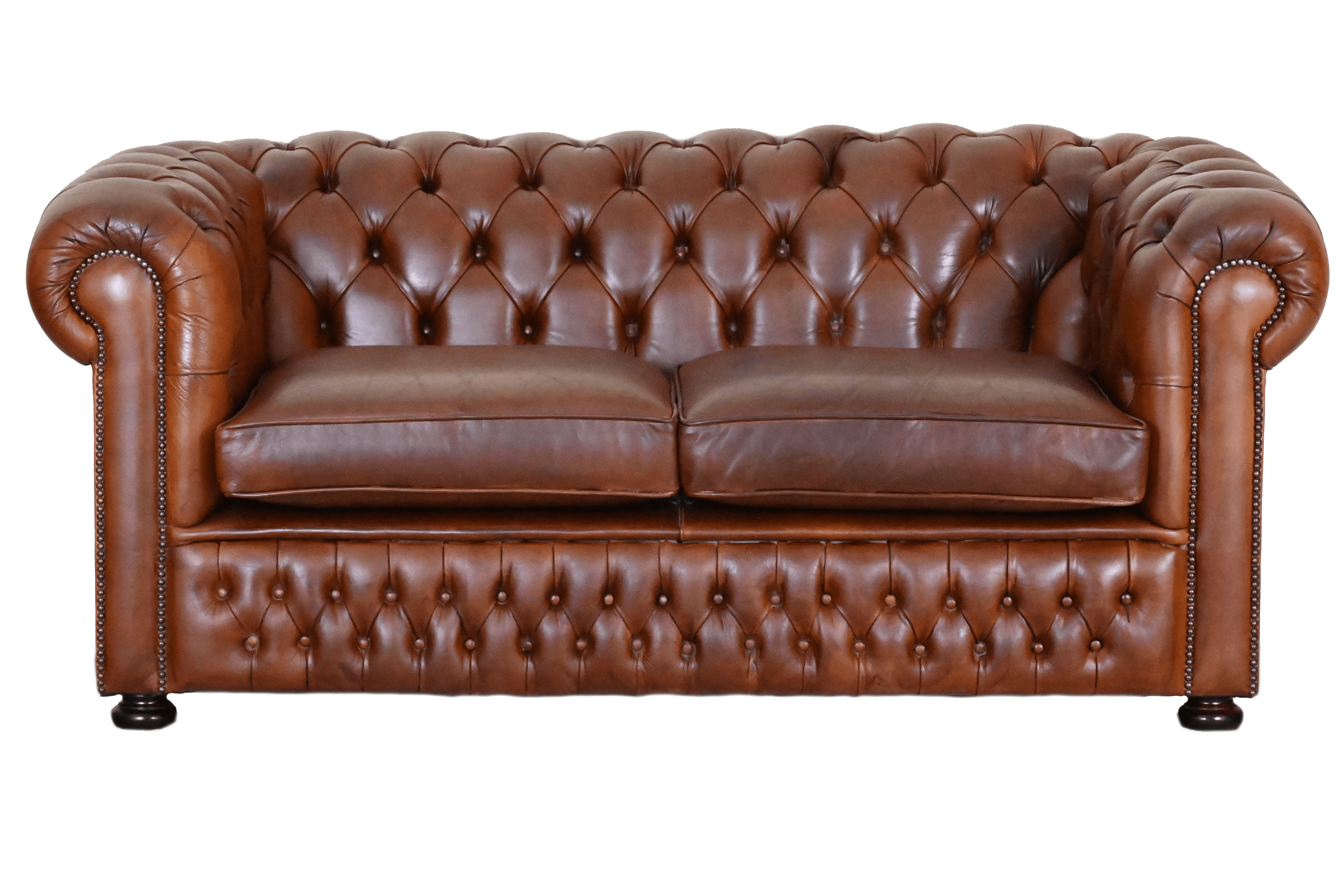 Ontdek deze prachtige Chesterfield 2½-zits bank in vintage leer. #245042