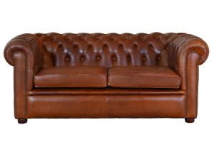 Ontdek de stijlvolle 2½-zits Chesterfield bank in authentiek Old cowhide leder.#234799