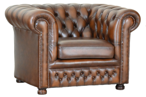 Een gebruikte Blenheim lowback chair, een klassieke Chesterfield clubfauteuil met een stevige rugleuning en medium zitcomfort. #245085