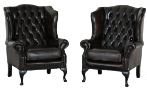 Flatwing Chesterfield oorfauteuil met medium zitcomfort in klassieke stijl #245119 of 20.