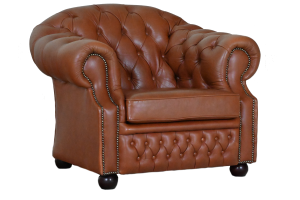 Een elegante Windsor Lowback Chesterfield, uitgevoerd in luxe Old English leder. #245129