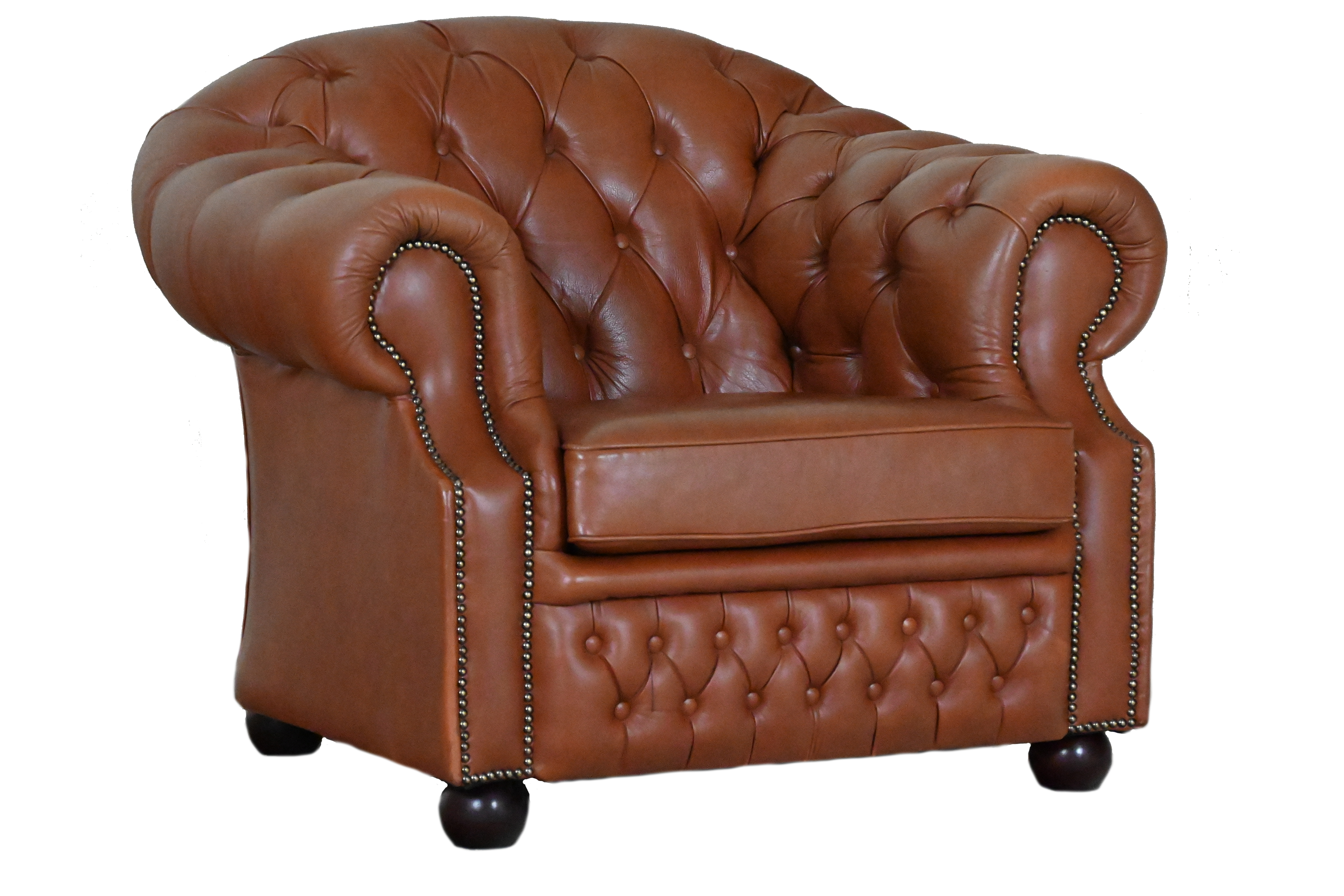 Een elegante Windsor Lowback Chesterfield, uitgevoerd in luxe Old English leder. #245129