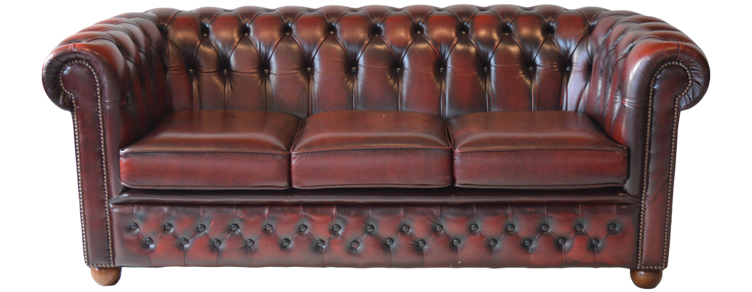 Ontdek de compacte 3-zits Chesterfield bank in Antique Red. Gemaakt van hoogwaardig leer. Tijdloos design #14218