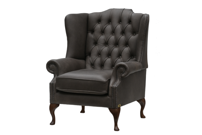 Ontdek de High Class Flat Wingchair Collection actie met tijdloze Chesterfield oorfauteuils in luxe leer in de kleurLakota Cannonball