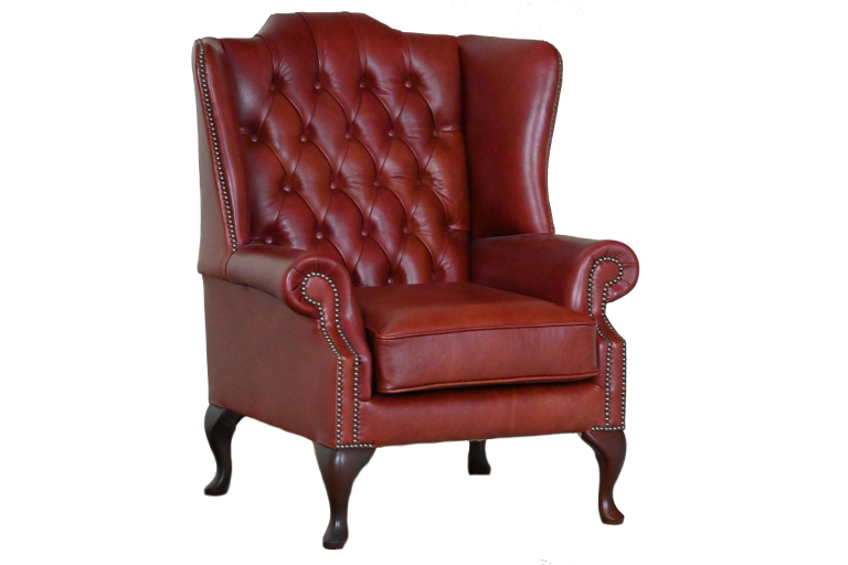 Ontdek de High Class Flat Wingchair Collection actie met tijdloze Chesterfield oorfauteuils in luxe leer in de kleur Old English Chesnut