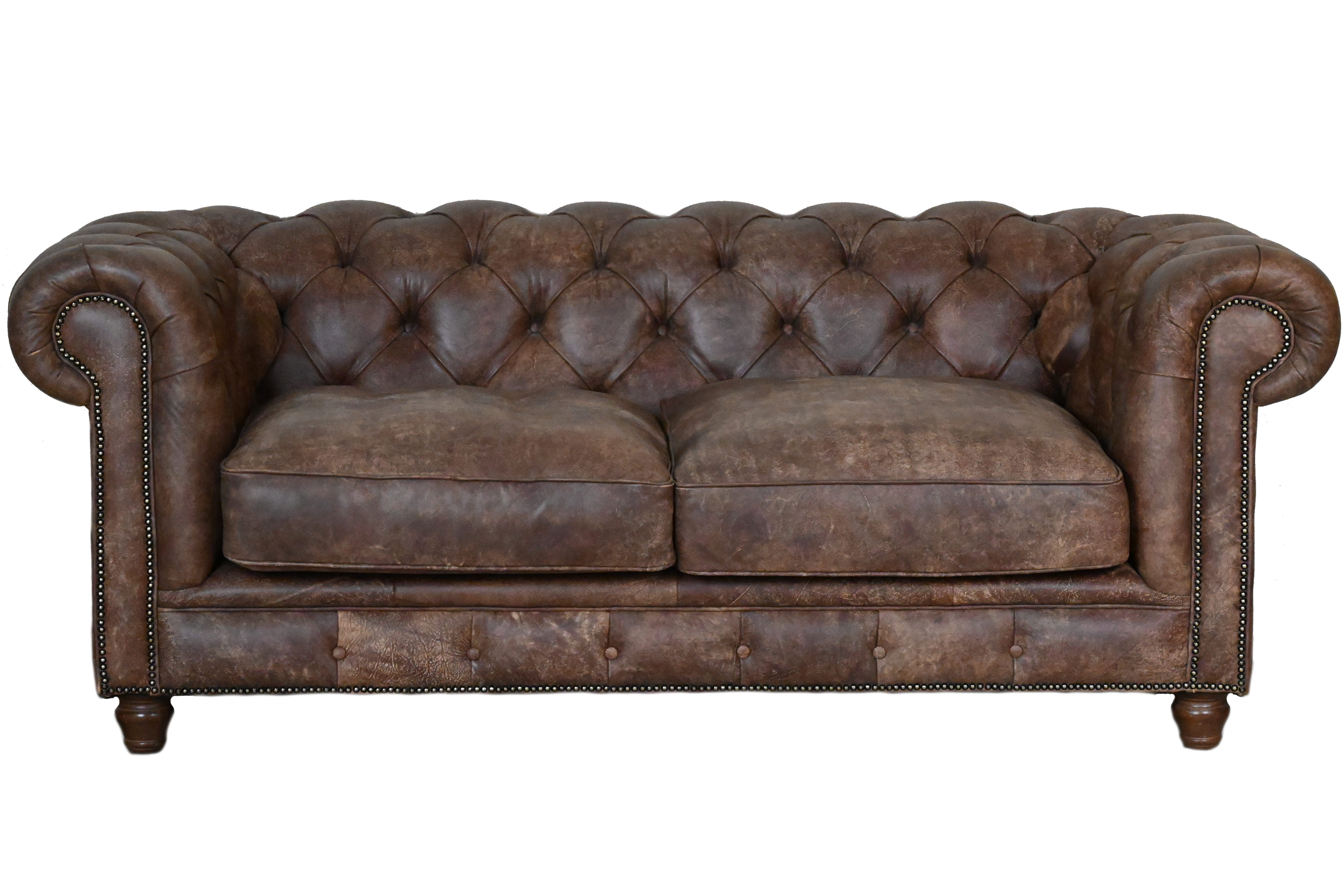 Luxe 3-zits Chesterfield bank model Jane in bijna nieuwstaat! Comfortabele zitkussens, in premium Cuba Salsa-leer. Zachte rug en zitkussens.#245166