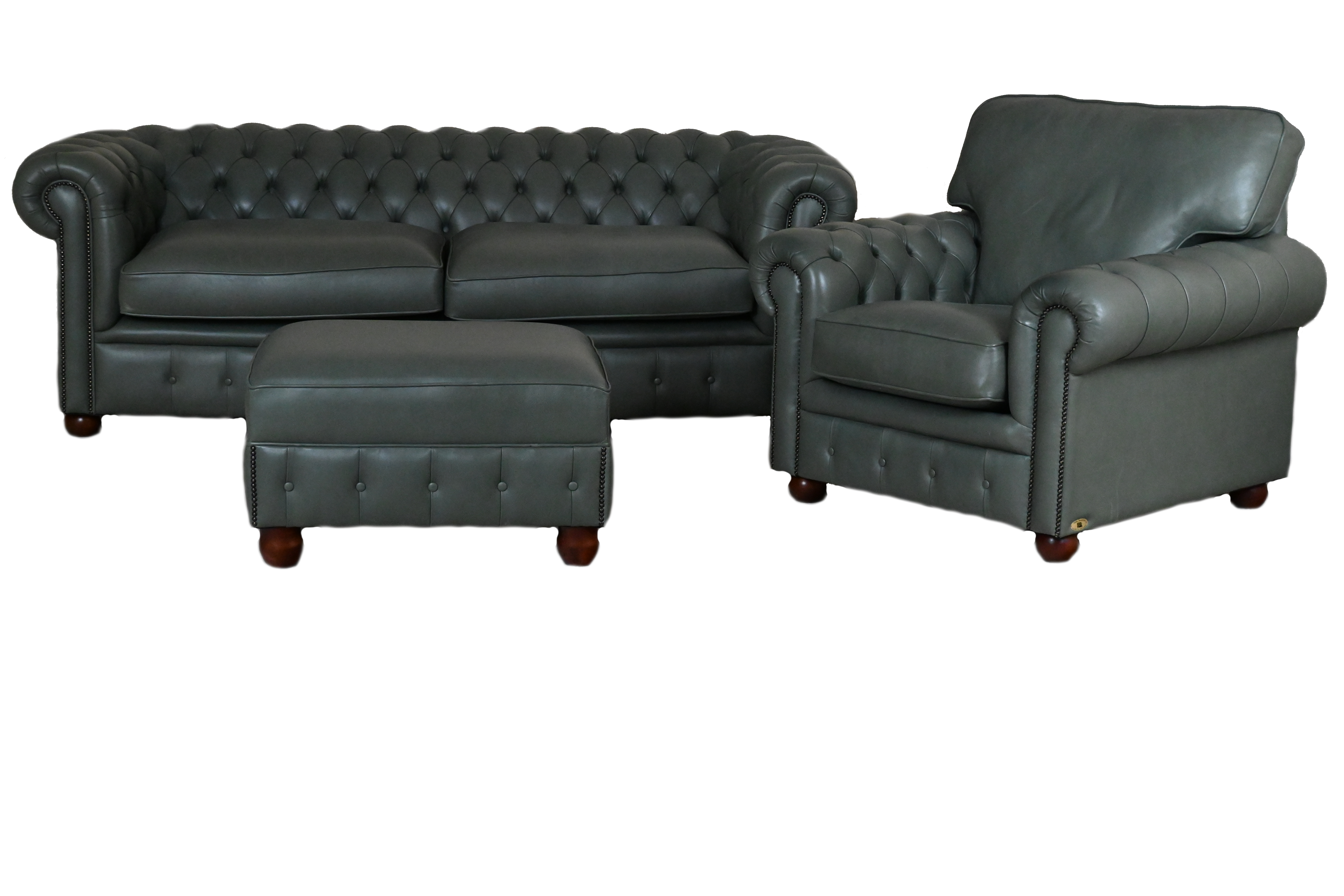 Ontek de prachtige Chesterfield set in Plain Color Forres Green. Verkrijgbaar als complete set of losse items. Hoogwaardige kwaliteit, elegant design.