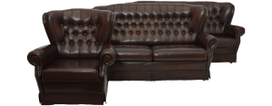 Tijdloos comfort met deze complete chesterfield set 3+2+1 in Antiek Bruin. Stijlvol afgewerkt met vollant. Tijdelijk extra scherp geprijsd! Eindhoven