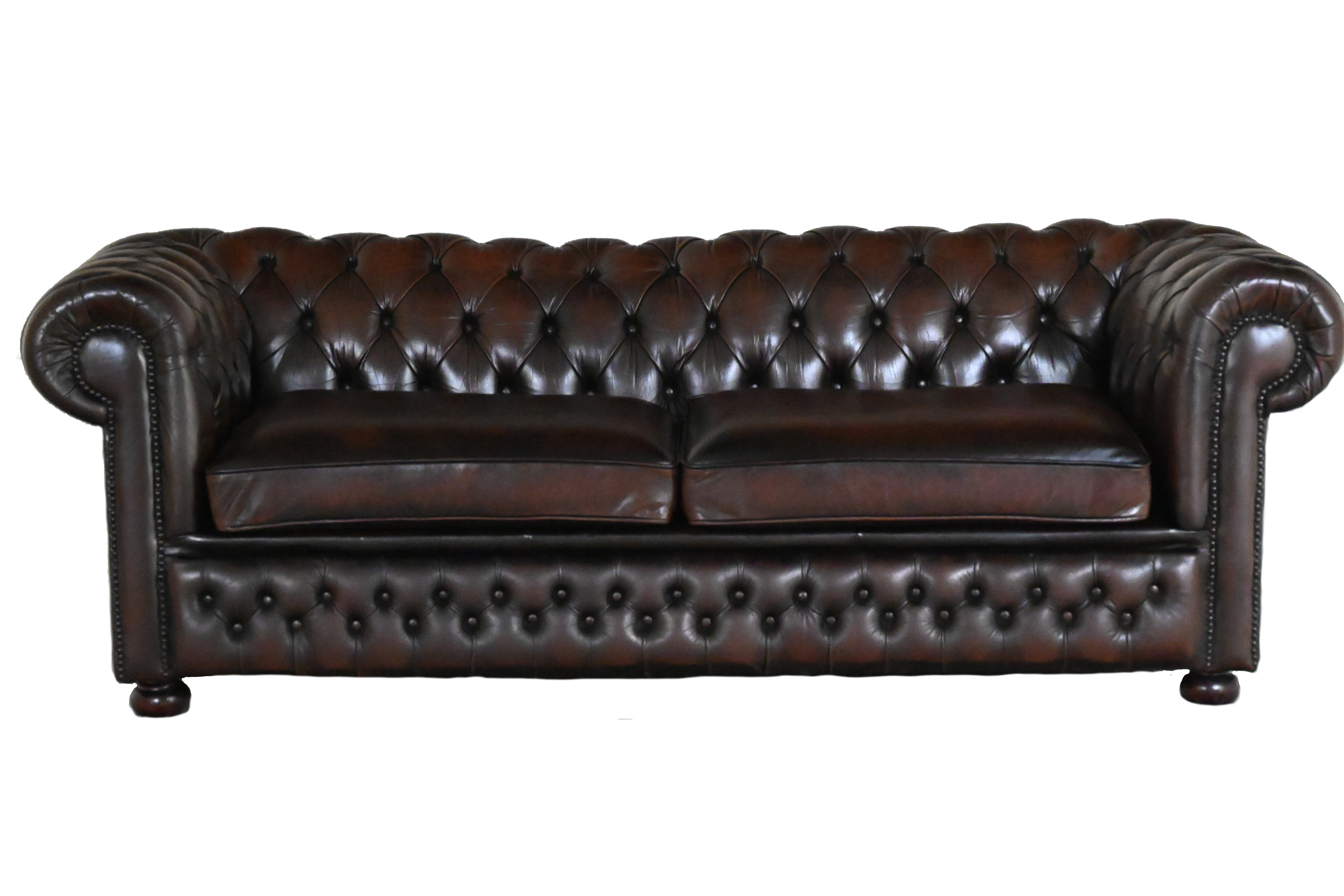 Chesterfield 3-zits bank in antique Brown